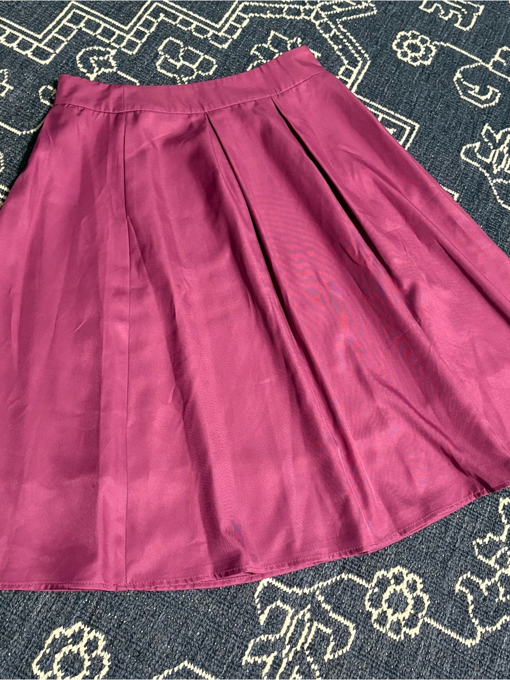 Flared Circle Skirt in Deep Magenta